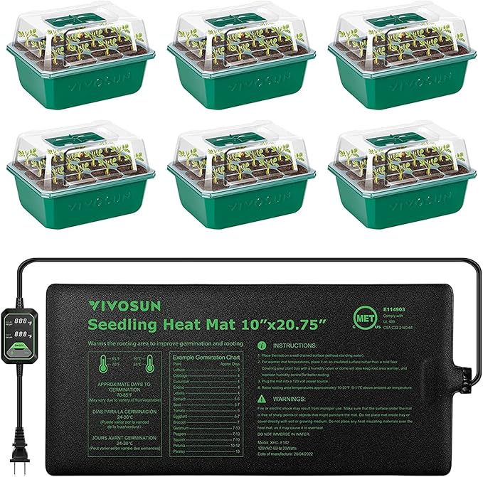 VIVOSUN 6-Pack Seed Starter Trays