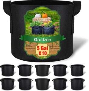 Gardzen 10-Pack 5 Gallon Grow Bags