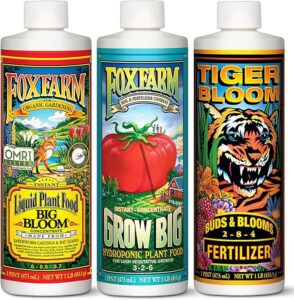 FoxFarm Liquid Nutrient Trio Hydro Formula: Big Bloom, Grow Big Hydro & Tiger Bloom